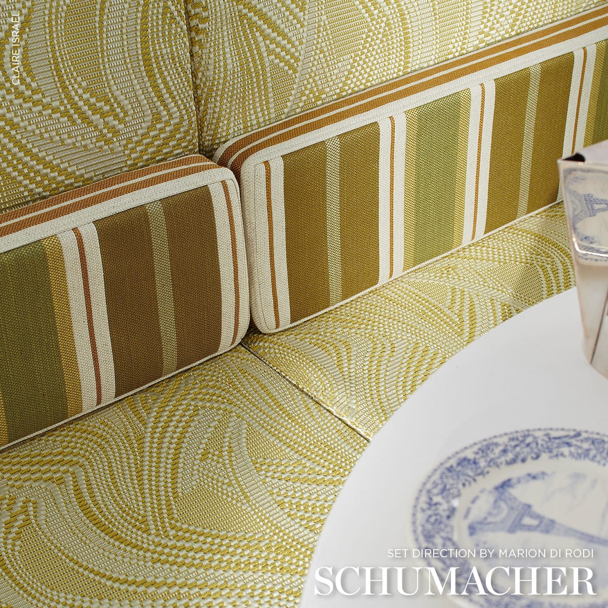 QUILTED-WAVES-INDOOR-OUTDOOR-CHARTREUSE-SCHUMACHER-86892 - Schumacher Fabric