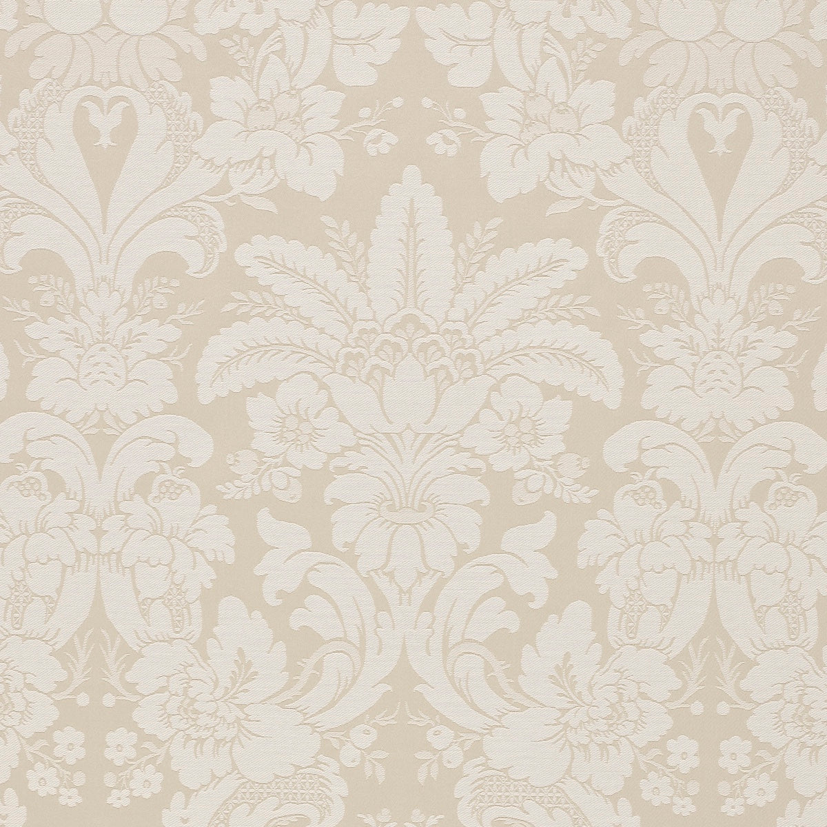 Kennedy Damask - Ivory - Schumacher 87092 Fabric - Schumacher Fabric