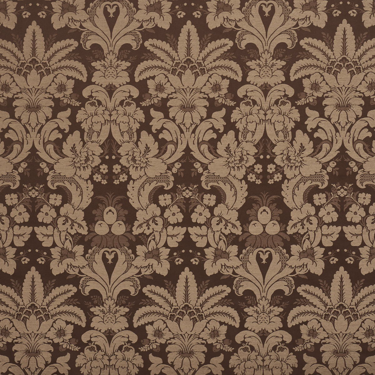 Kennedy Damask - Brown - Schumacher 87095 Fabric - Schumacher Fabric