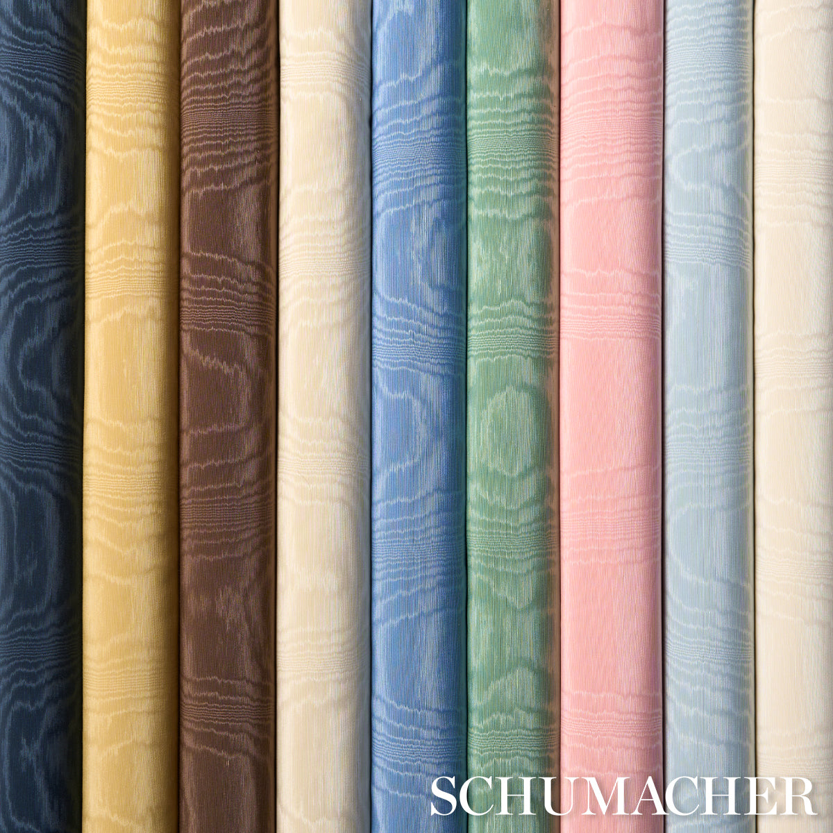 Washington Moiré - Pink - Schumacher 87108 Fabric - Schumacher Fabric