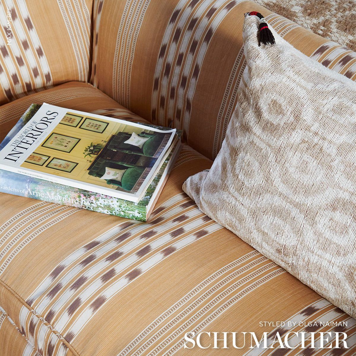 Deja Stripe - Ochre - Schumacher 87242 Fabric - Schumacher Fabric