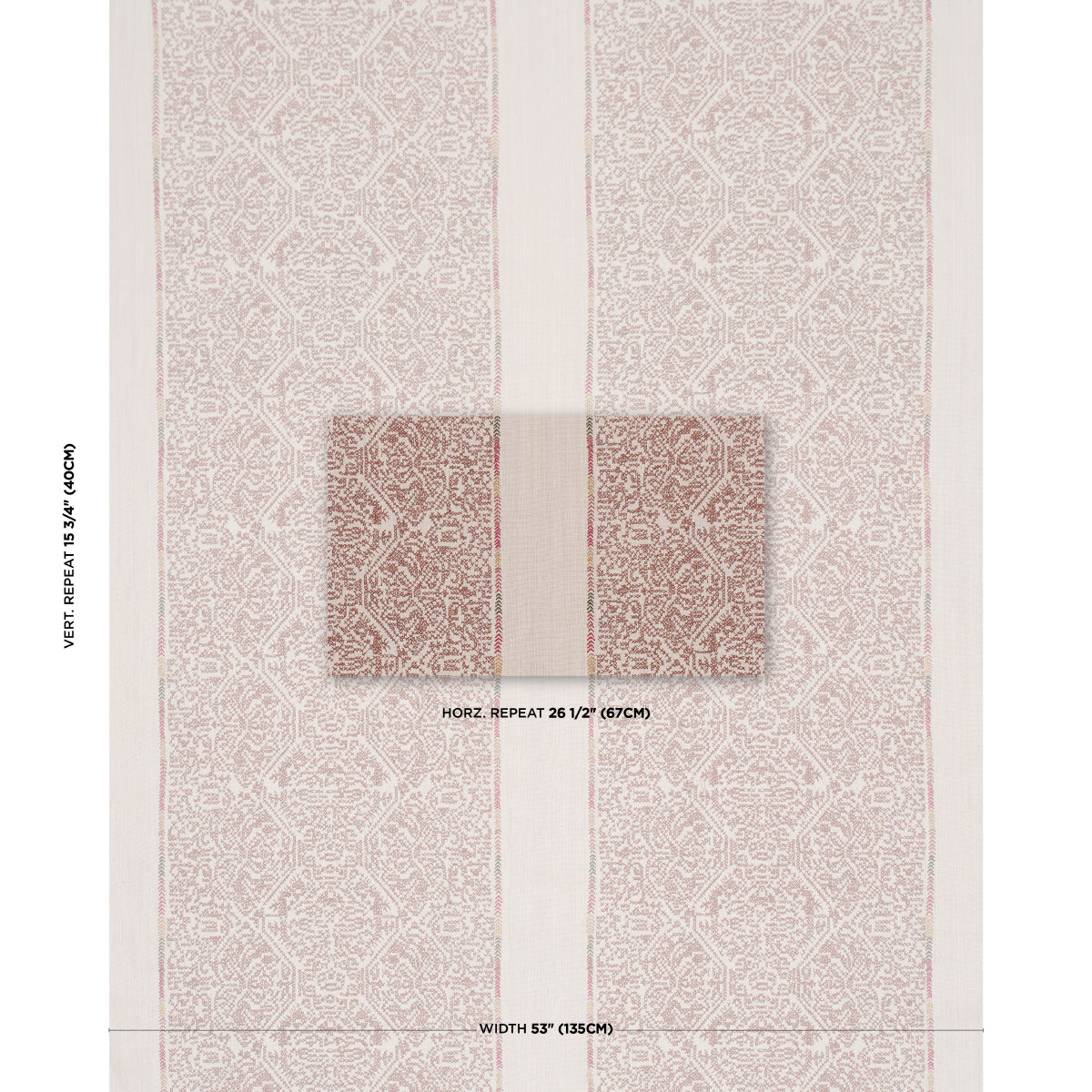 Orion Embroidery - Clay - Schumacher 87270 Fabric - Schumacher Fabric