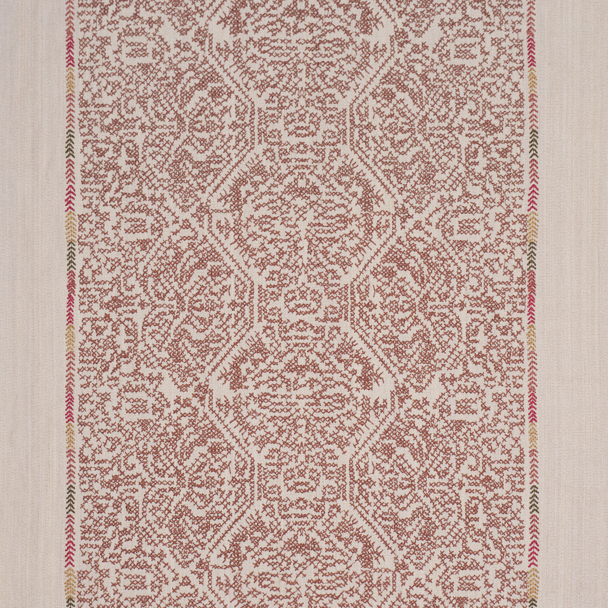 Orion Embroidery - Clay - Schumacher 87270 Fabric - Schumacher Fabric
