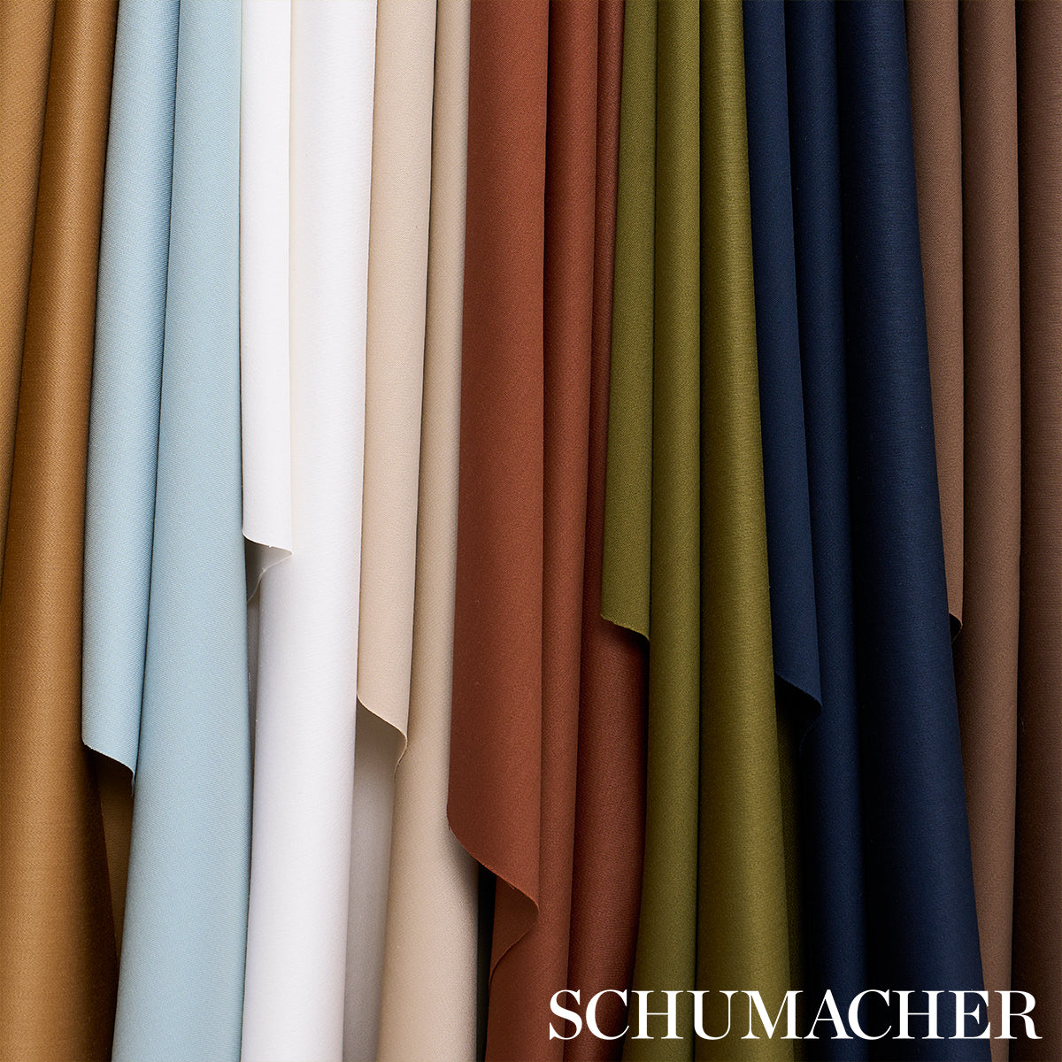 Donovan Merino Wool Sateen - Blue - Schumacher 87326 Fabric - Schumacher Fabric