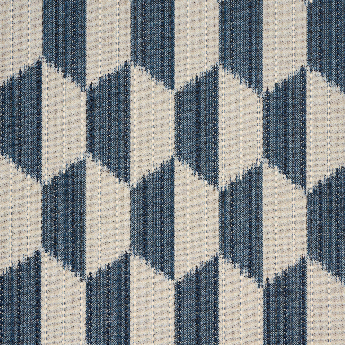 Dena Diamond Ikat Performance - Indigo - Schumacher 87490 Fabric - Schumacher Fabric