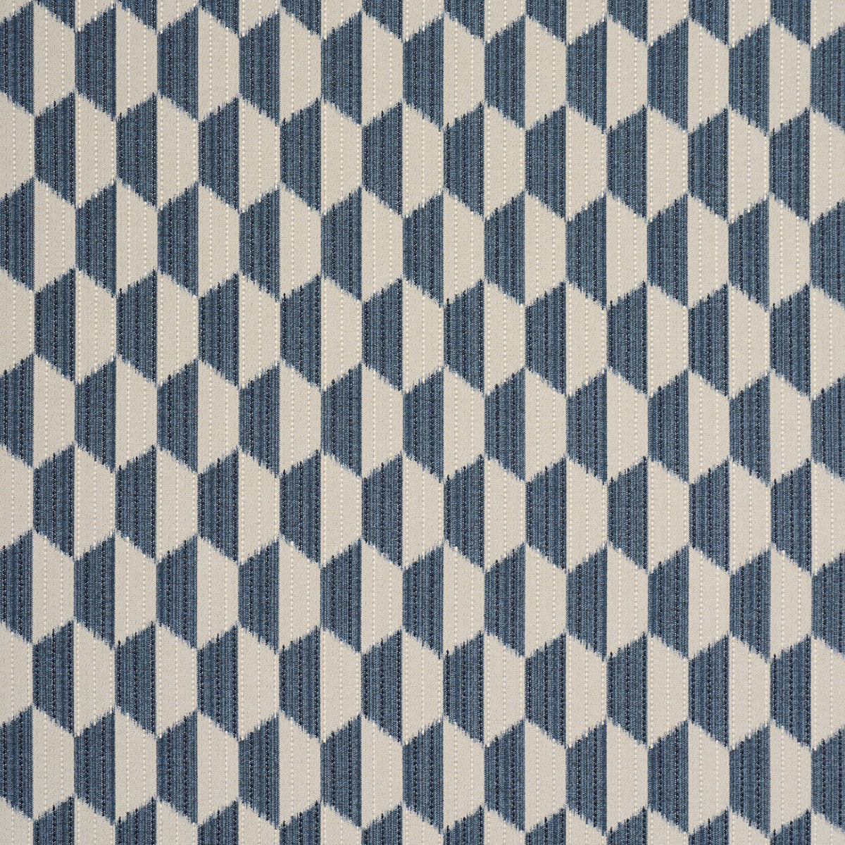Dena Diamond Ikat Performance - Indigo - Schumacher 87490 Fabric