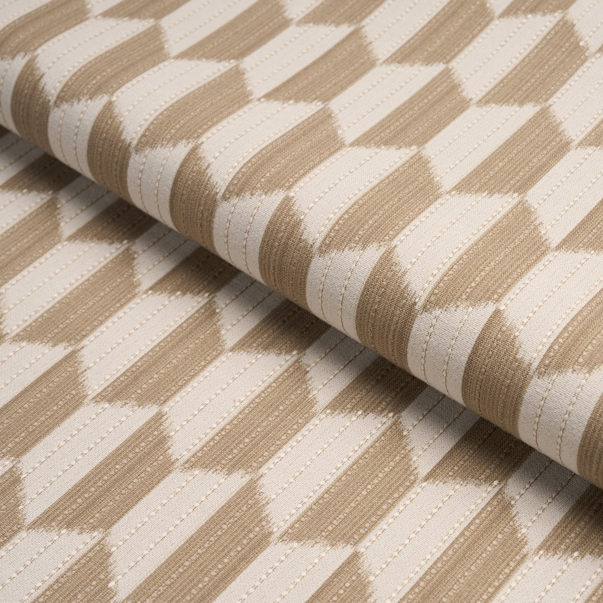 Dena Diamond Ikat Performance - Natural - Schumacher 87491 Fabric - Schumacher Fabric