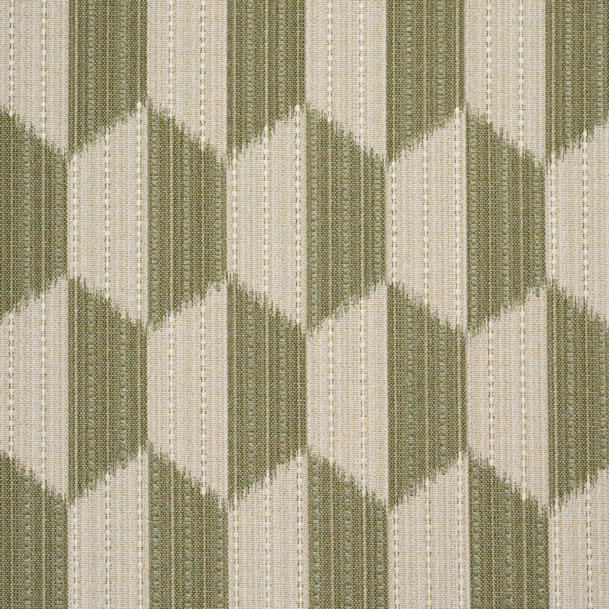 Dena Diamond Ikat Performance - Green - Schumacher 87492 Fabric - Schumacher Fabric