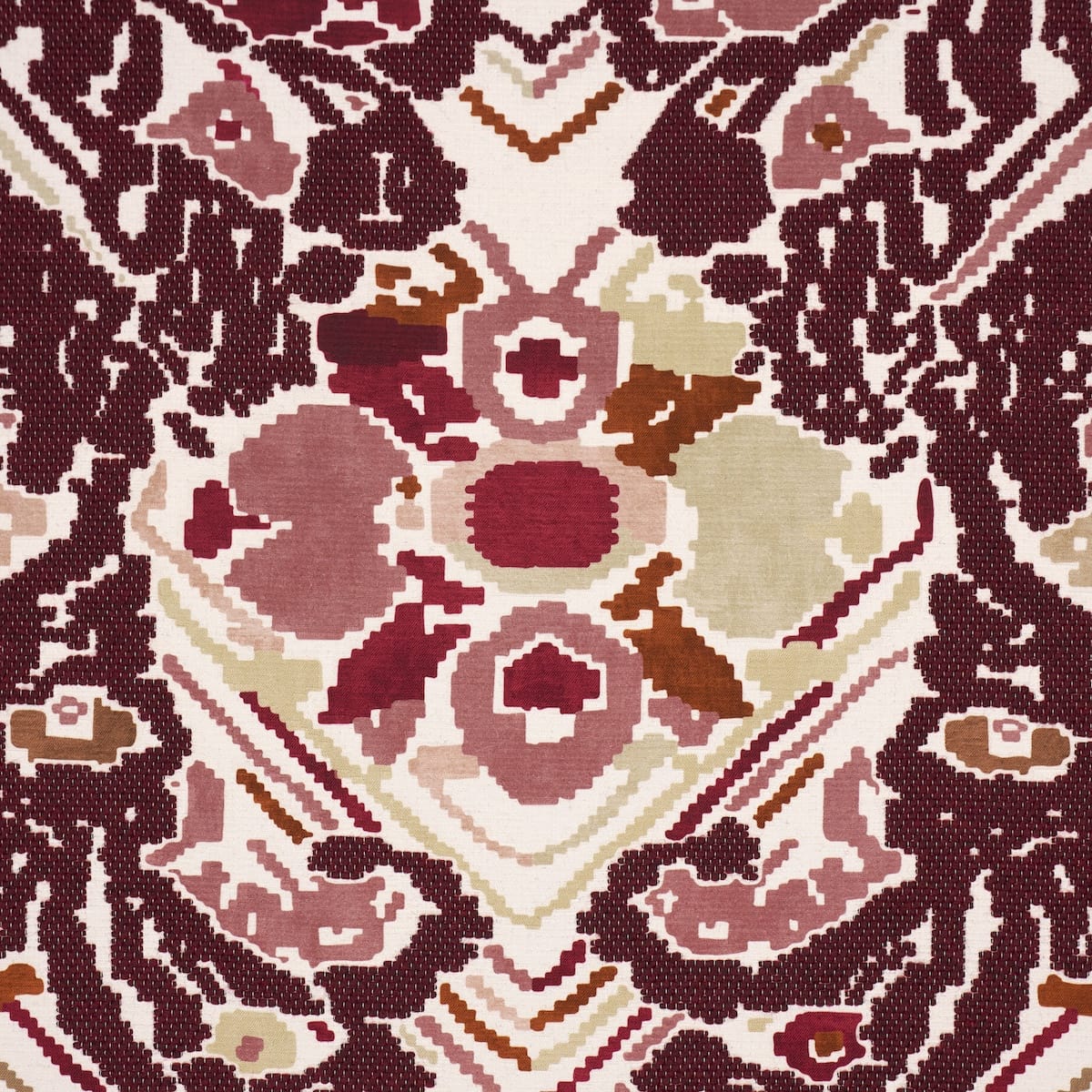 REVERSIBLE-DIGITAL-DAMASK-MERLOT-SCHUMACHER-87551 - Schumacher Fabric