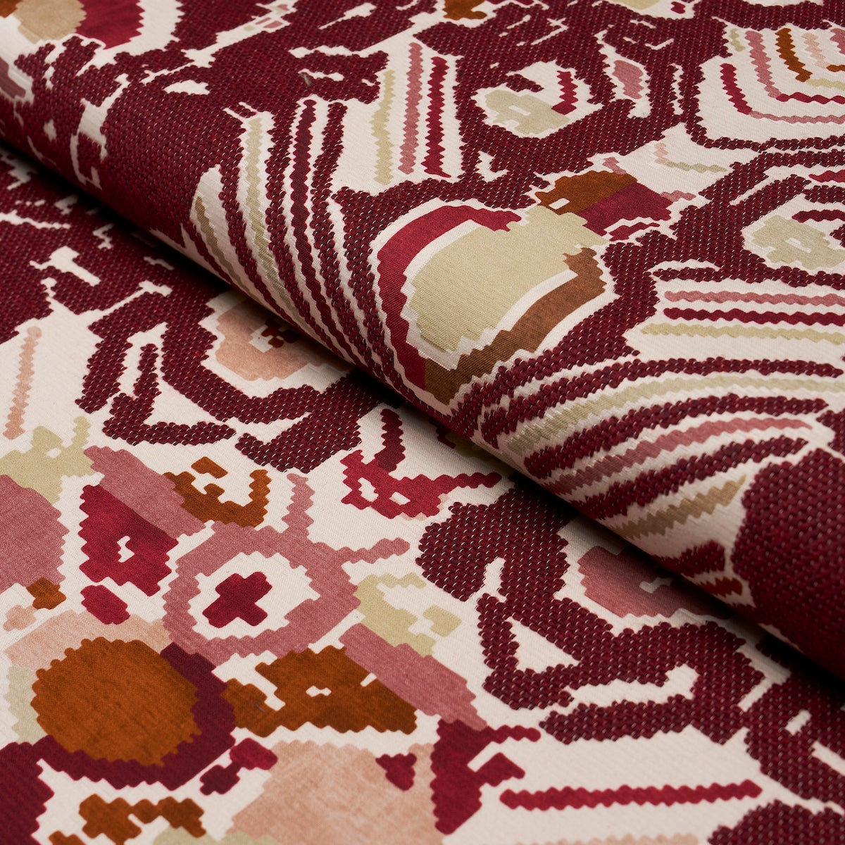 REVERSIBLE-DIGITAL-DAMASK-MERLOT-SCHUMACHER-87551 - Schumacher Fabric