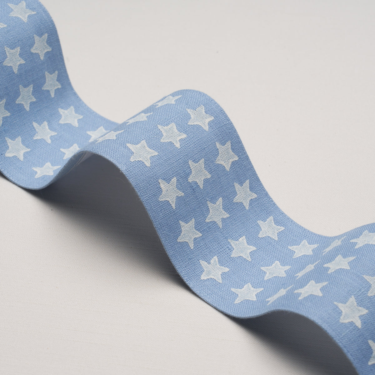 Astra Block Print Tape - Sky - Schumacher 87560 Trim - Schumacher Trim