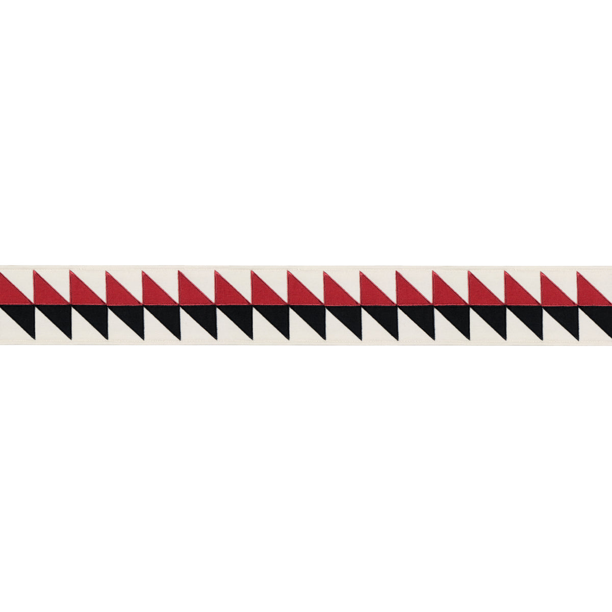 Quilted Diamond Tape - Black & Red - Schumacher 87582 Trim - Schumacher Trim