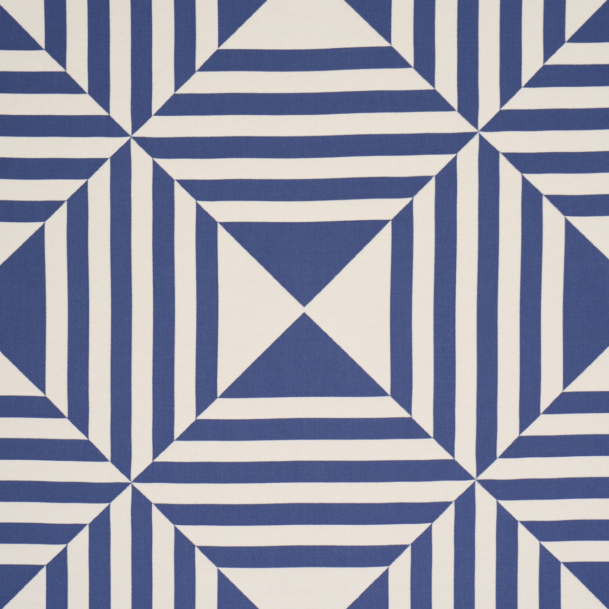 Square In A Square - Navy - Schumacher 87590 Fabric - Schumacher Fabric