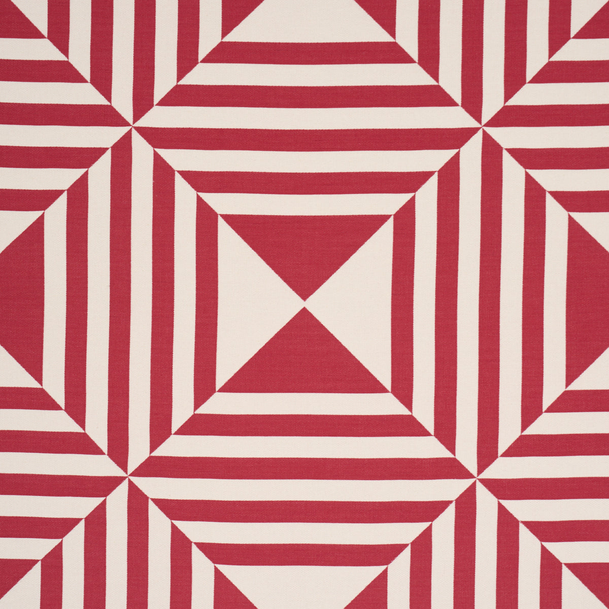 Square In A Square - Red - Schumacher 87591 Fabric - Schumacher Fabric