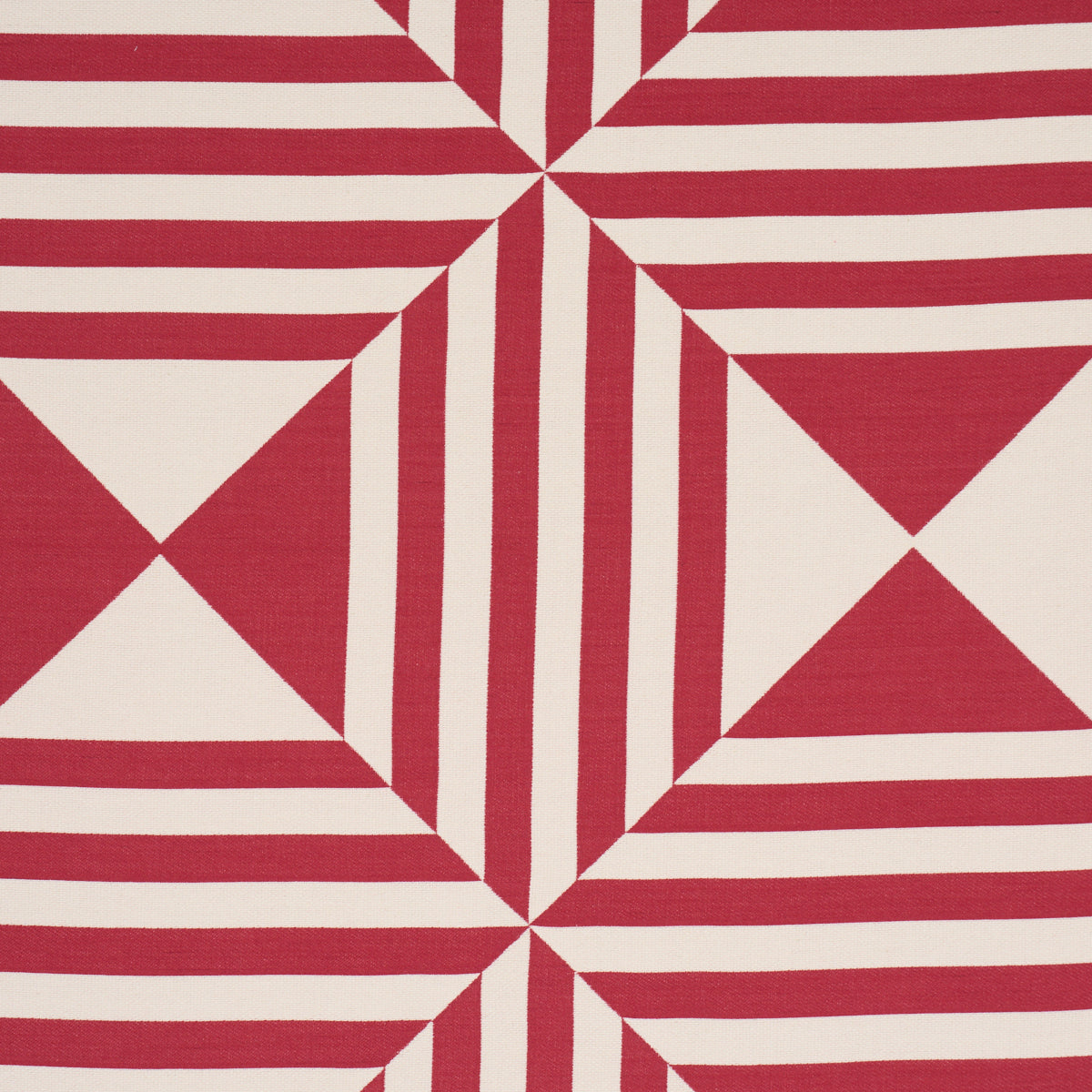 Square In A Square - Red - Schumacher 87591 Fabric - Schumacher Fabric
