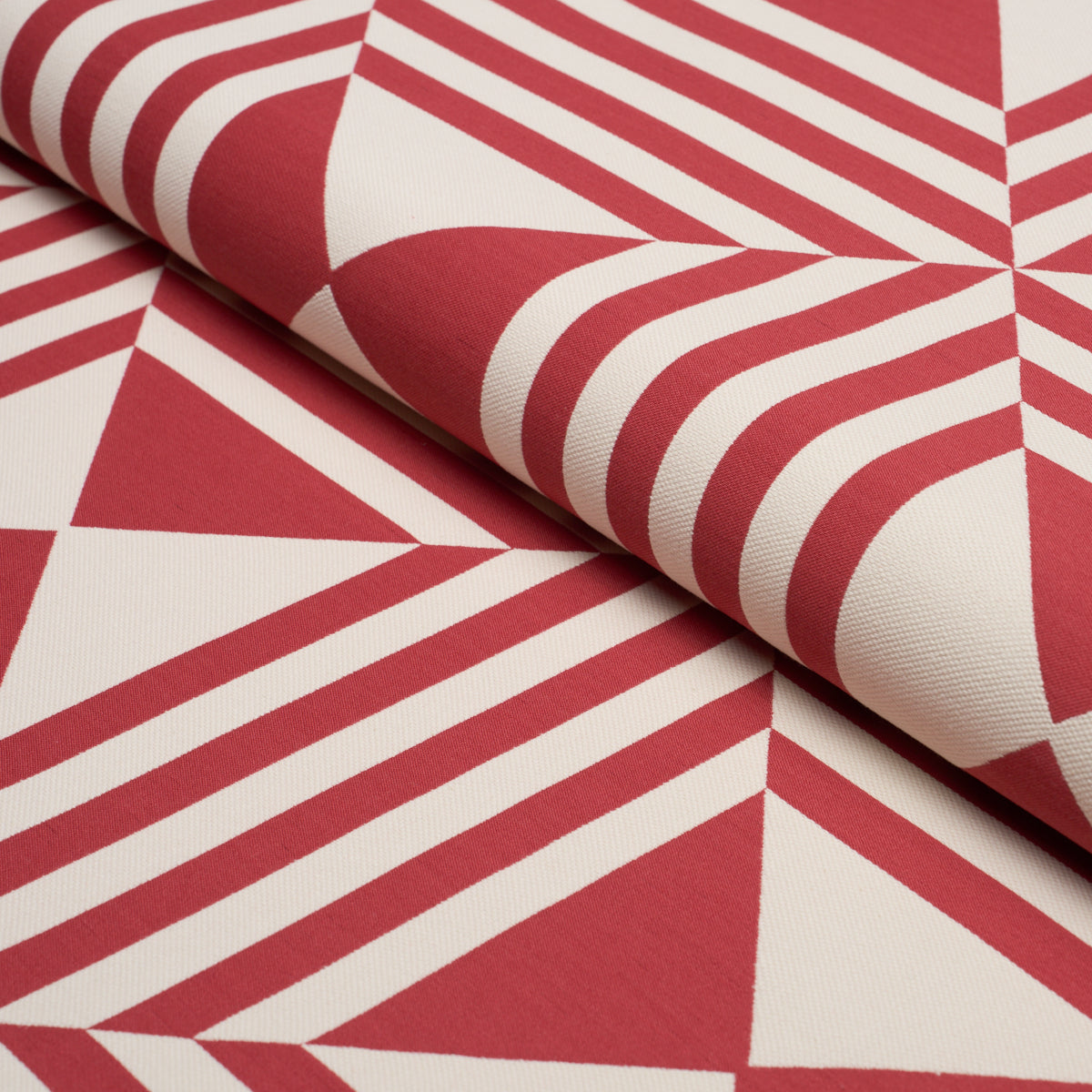 Square In A Square - Red - Schumacher 87591 Fabric - Schumacher Fabric