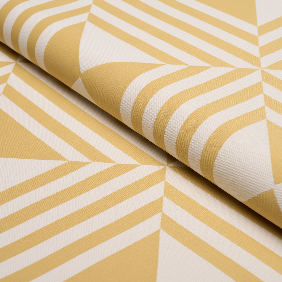 Square In A Square - Yellow - Schumacher 87592 Fabric - Schumacher Fabric