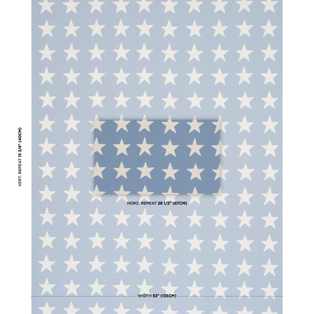 Starfield Appliqué - Sky - Schumacher 87601 Fabric - Schumacher Fabric