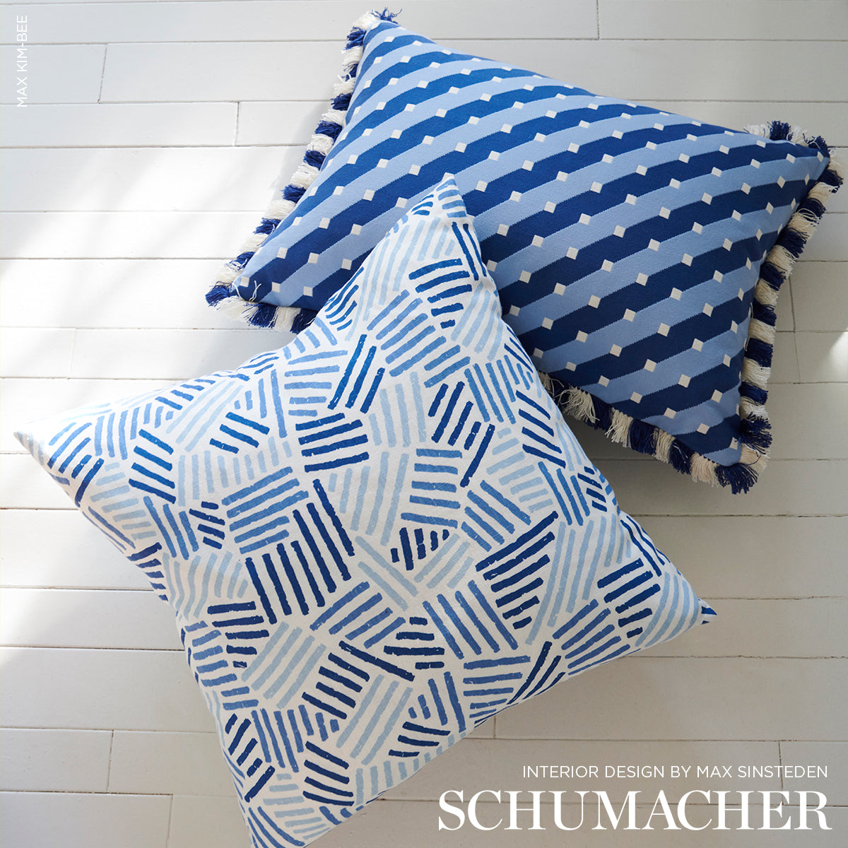 Zilla Stripe - Blues - Schumacher 87611 Fabric - Schumacher Fabric
