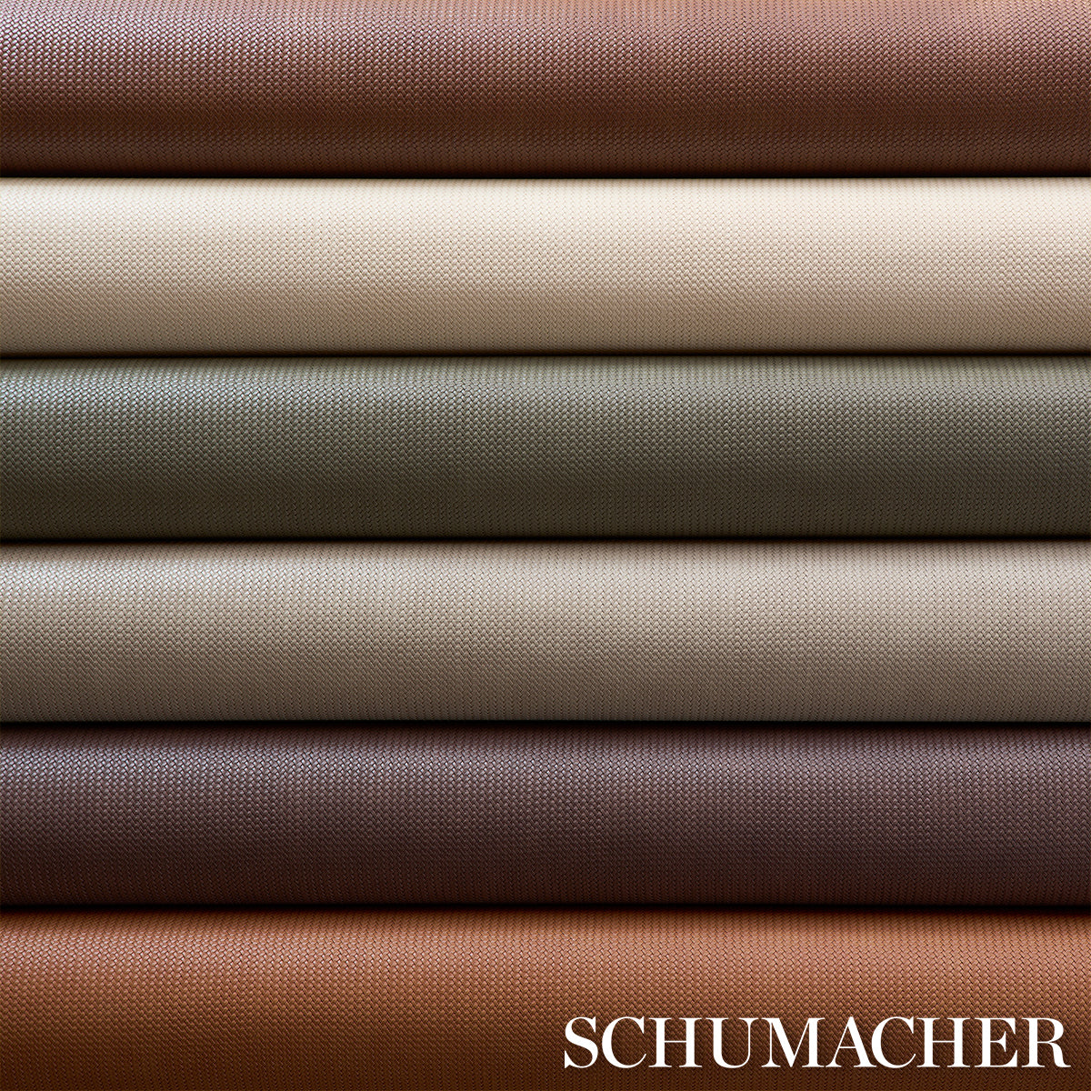 Vegan Leather Rattan Indoor/Outdoor - Chocolate - Schumacher 87804 Fabric - Schumacher Fabric