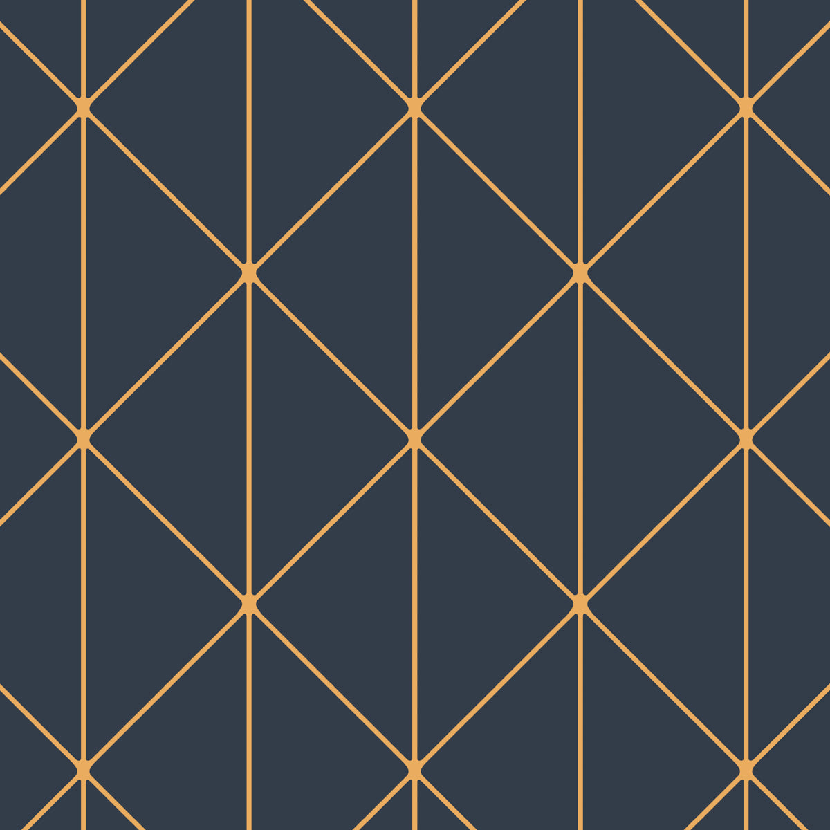 Diamonds - Navy And Gold - Schumacher 8804 Wallpaper