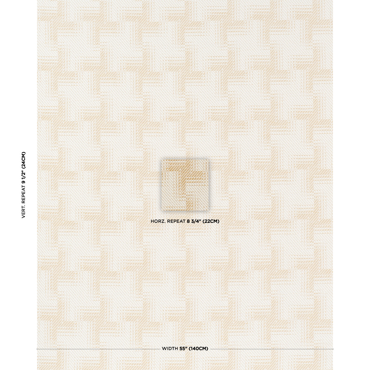 Vibrato Houndstooth - Antique Gold - Schumacher 88111 Fabric - Schumacher Fabric