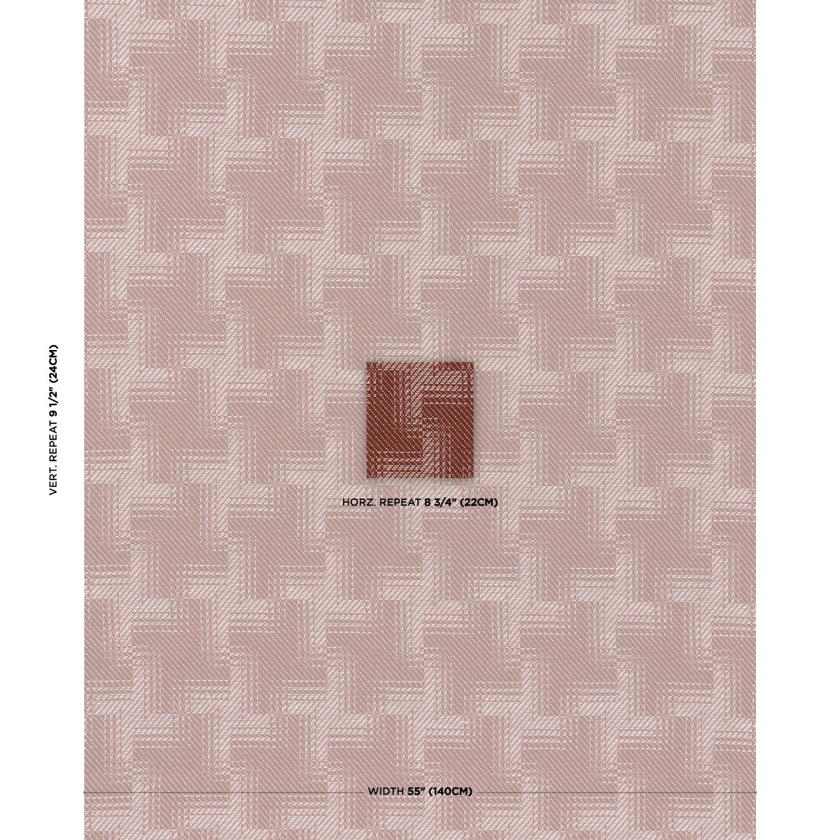 Vibrato Houndstooth - Terracotta - Schumacher 88112 Fabric - Schumacher Fabric