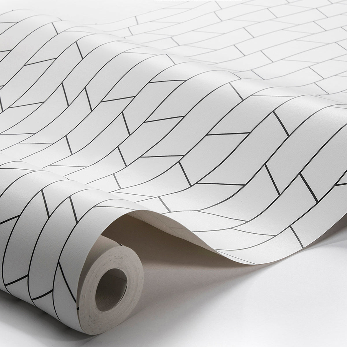 Angle - Black On White - Schumacher 8821 Wallpaper - Schumacher Wallpaper