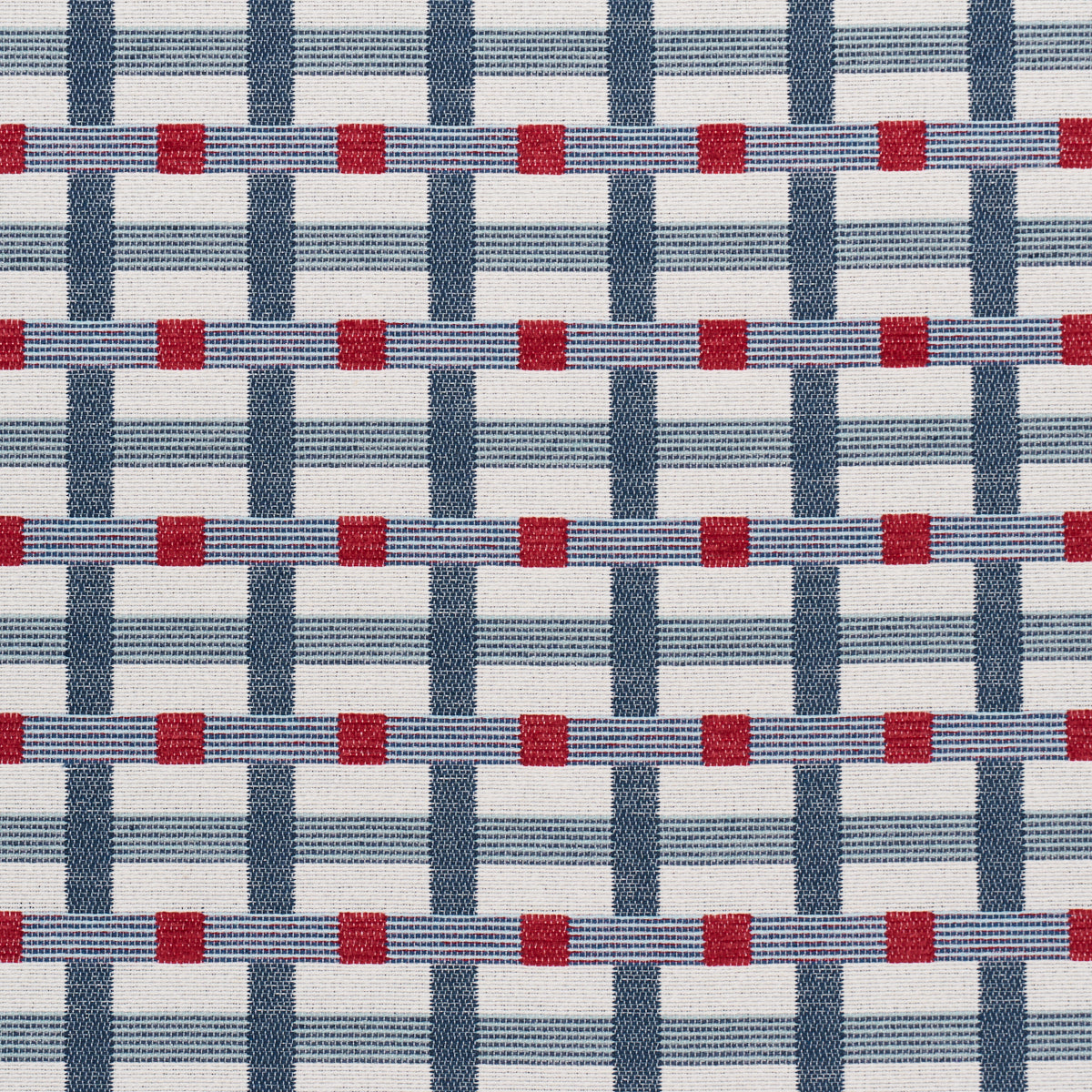 Stone Harbor Performance - Blue & Red - Schumacher 88681 Fabric - Schumacher Fabric