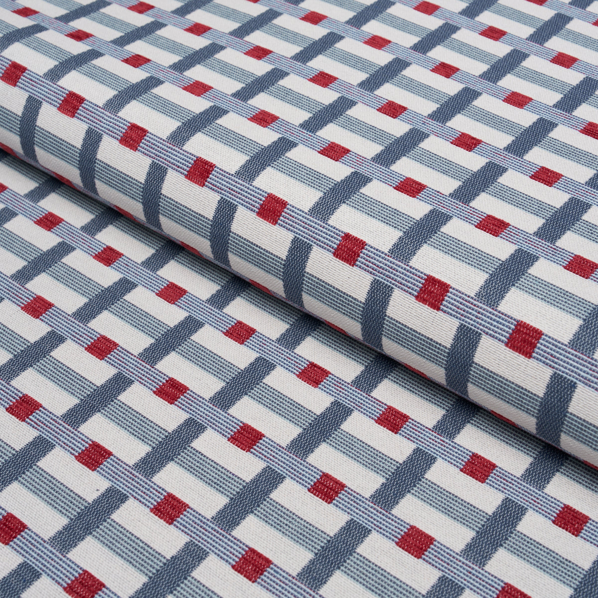 Stone Harbor Performance - Blue & Red - Schumacher 88681 Fabric - Schumacher Fabric