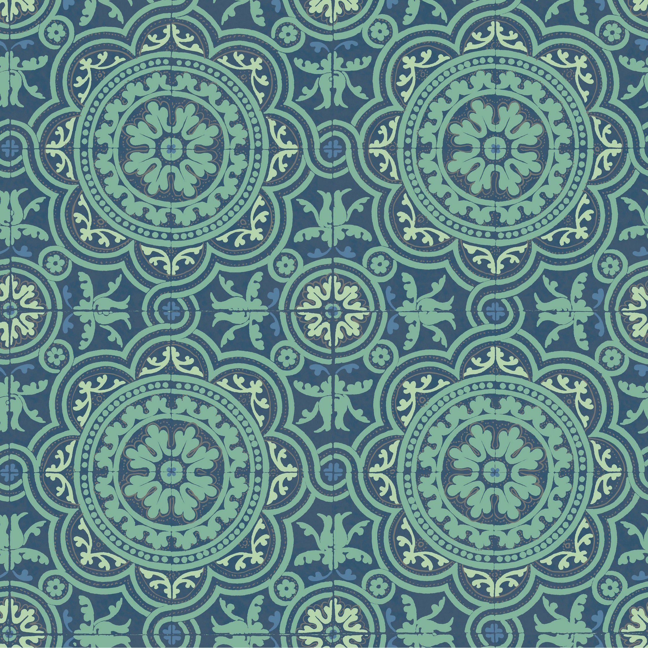 Piccadilly - Teal And Gold - Cole & Son Wallpaper