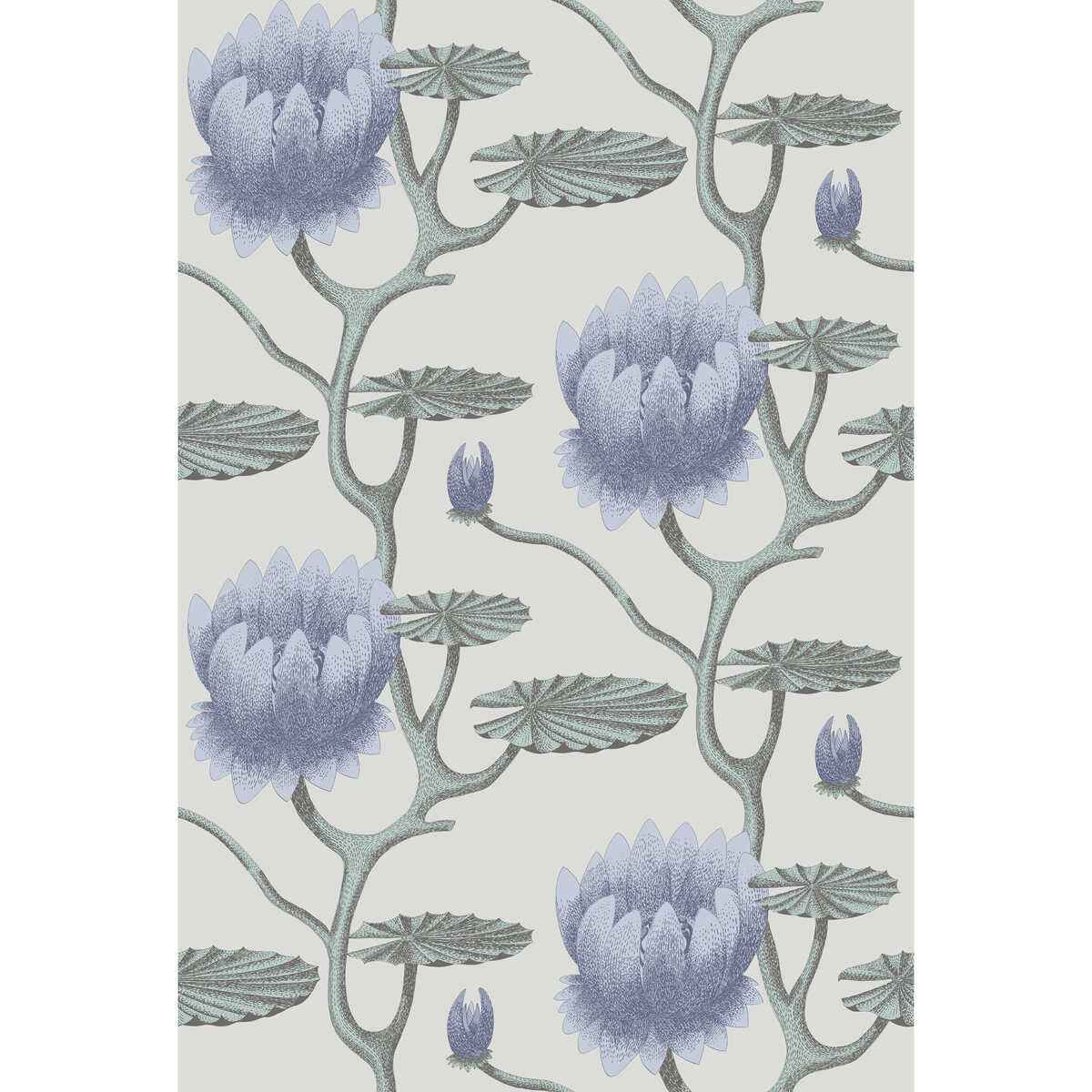 954024cs0 Summer Lily Blu Aq Pearl Cole Son Wallpaper