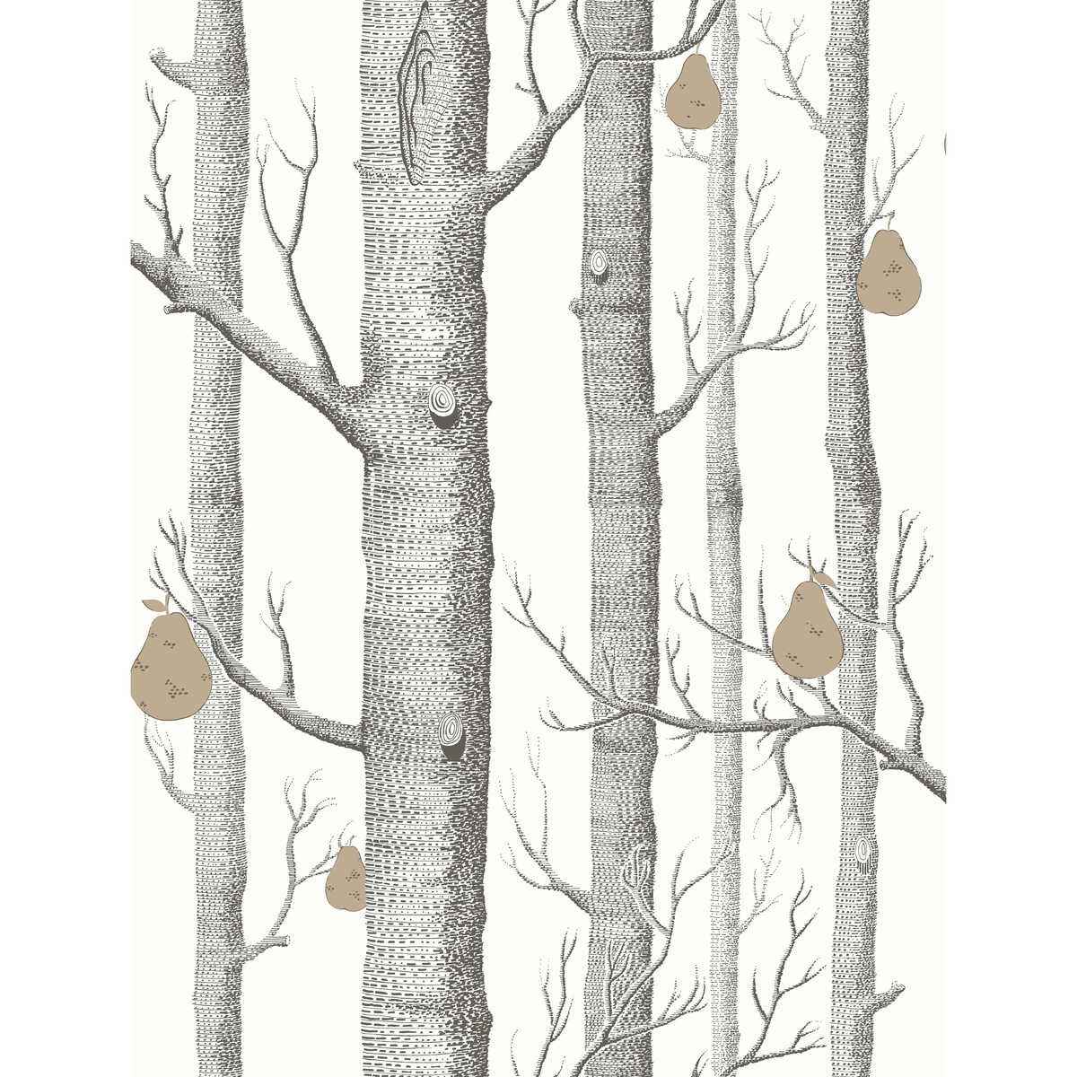 955027cs0 Woods Pears Blk Wht Brnz Cole Son Wallpaper - COLE & SON Wallpaper