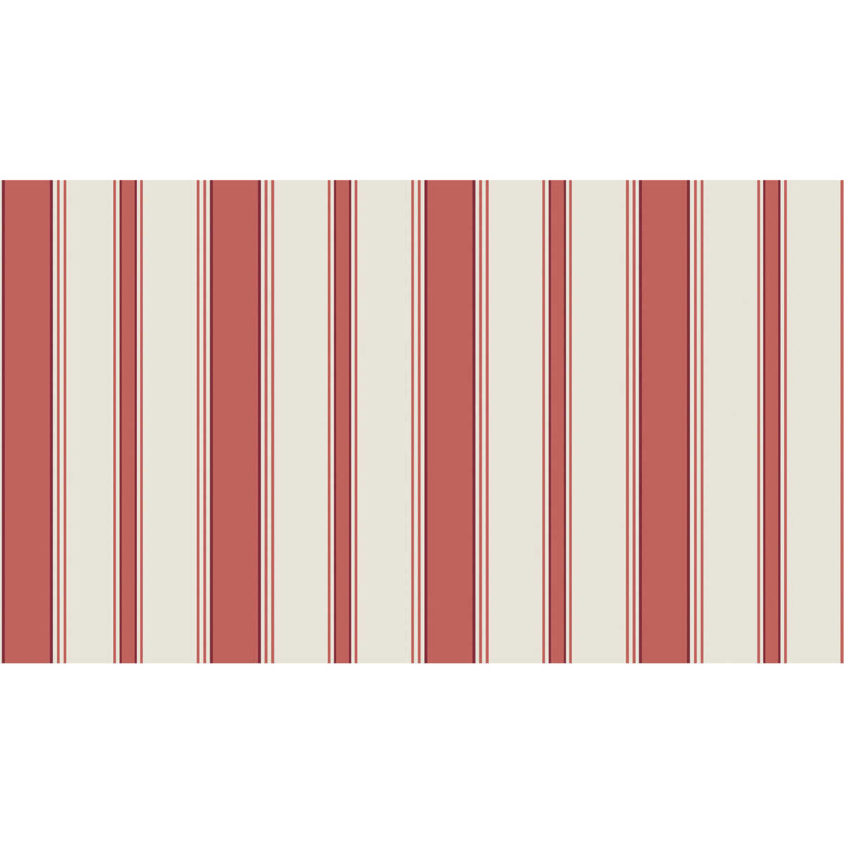 Cambridge Stripe - Red/Sand - COLE & SON Wallpaper