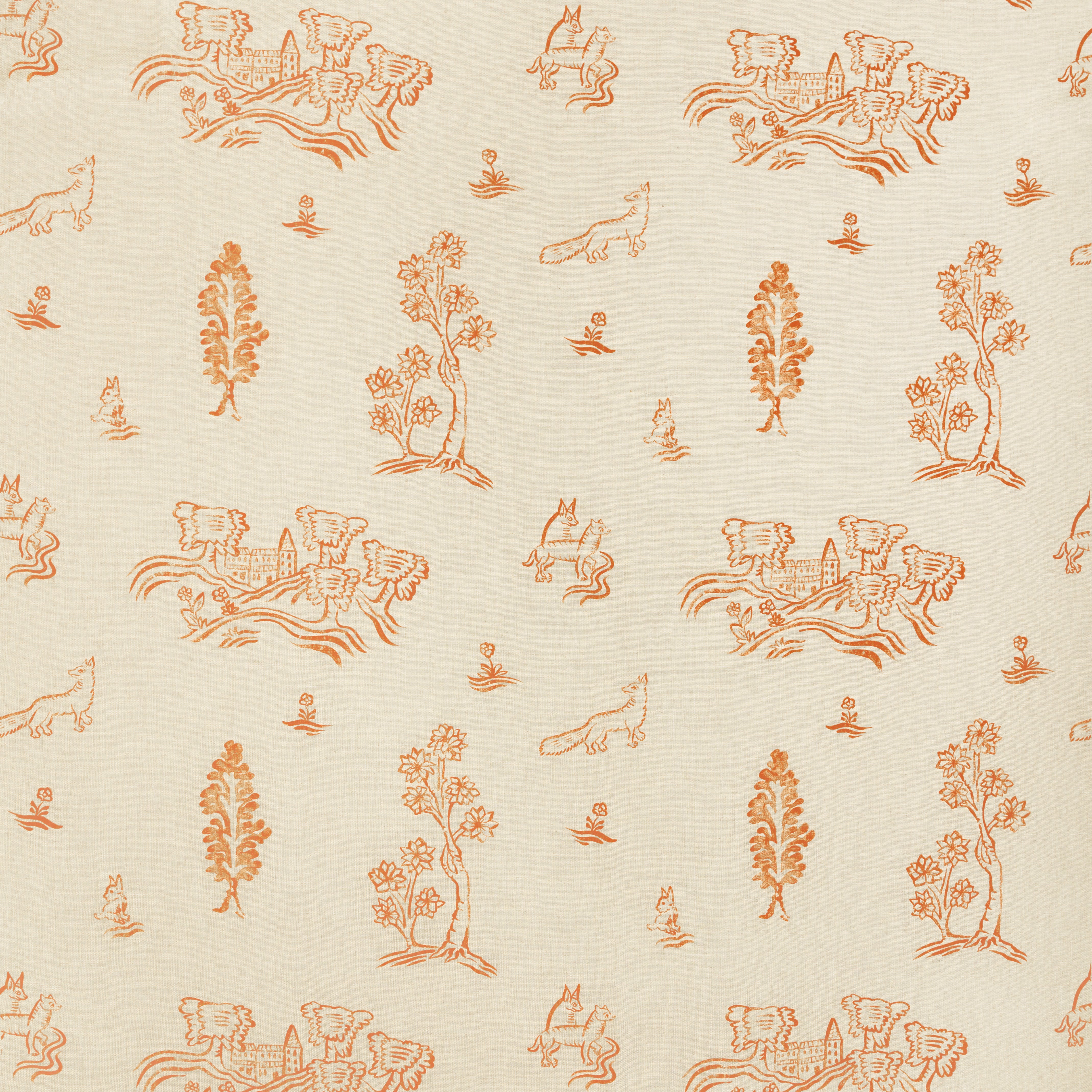 Friendly Folk - Melon Orange - Kravet Couture Fabric