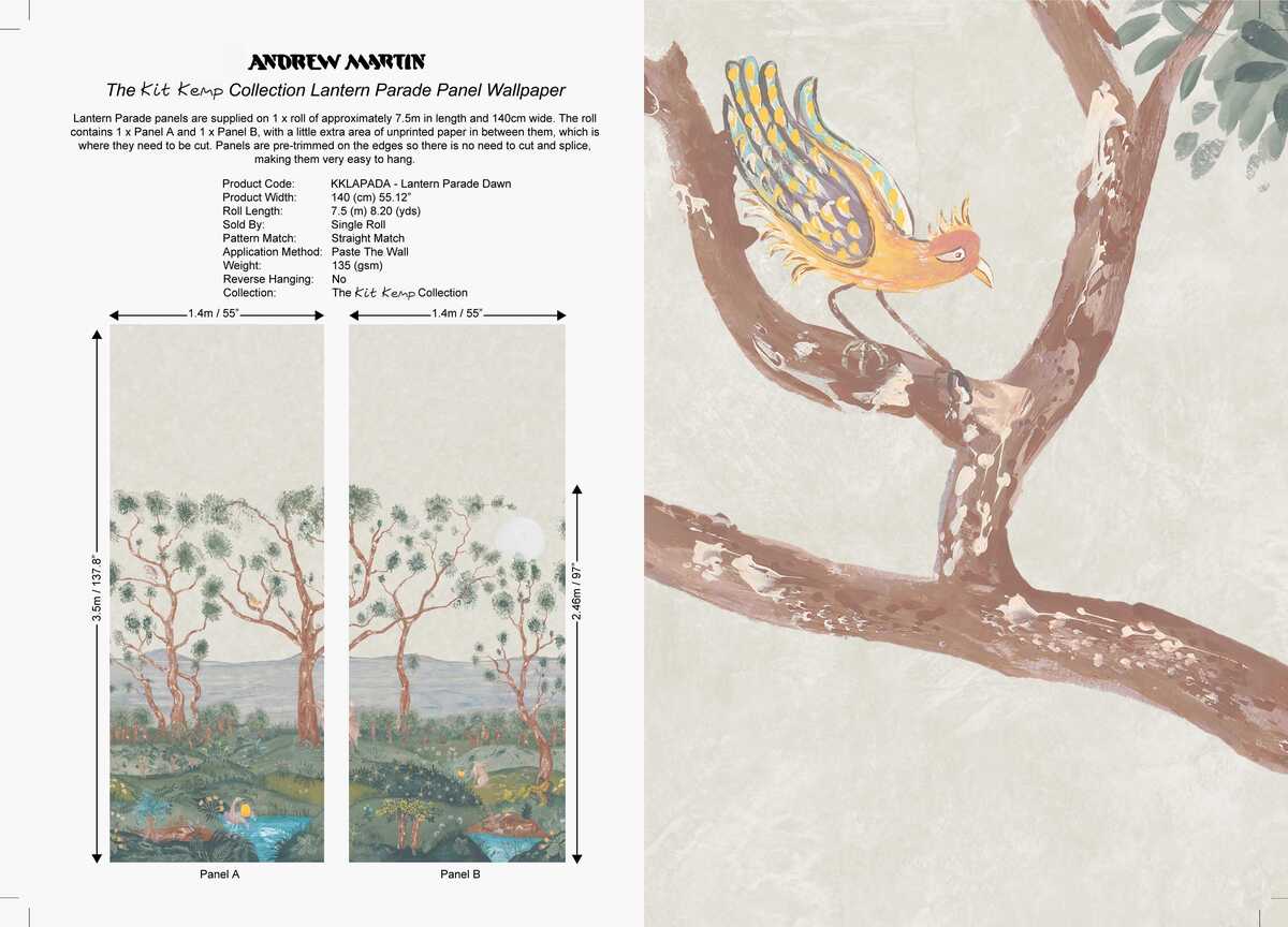 Lantern Parade - Dawn - KRAVET COUTURE Wallpaper