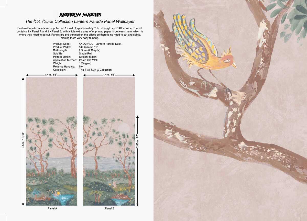 Lantern Parade - Dusk - KRAVET COUTURE Wallpaper
