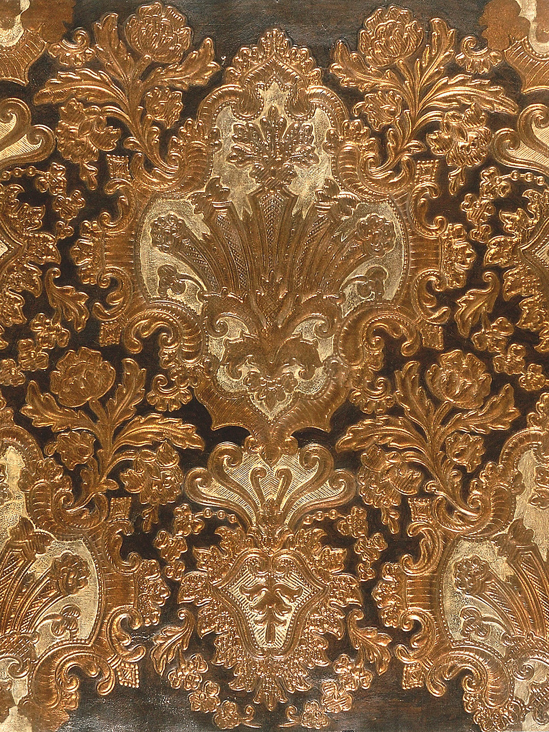 Cuir Colbert - Blanc/Gold - Scalamandre Fabric