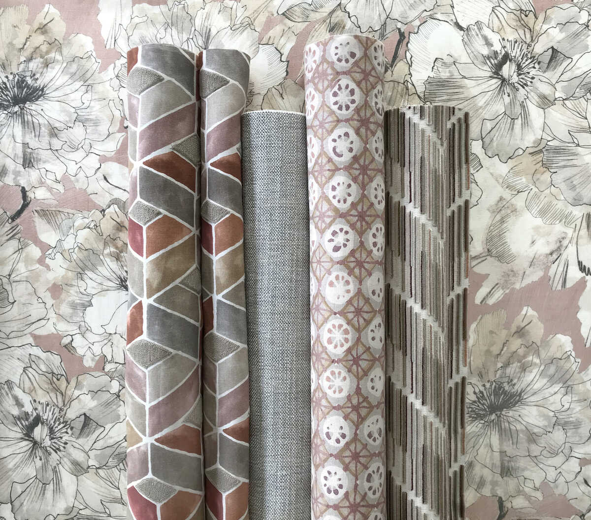 Ayrlies - Blush/Natural - KRAVET COUTURE Fabric