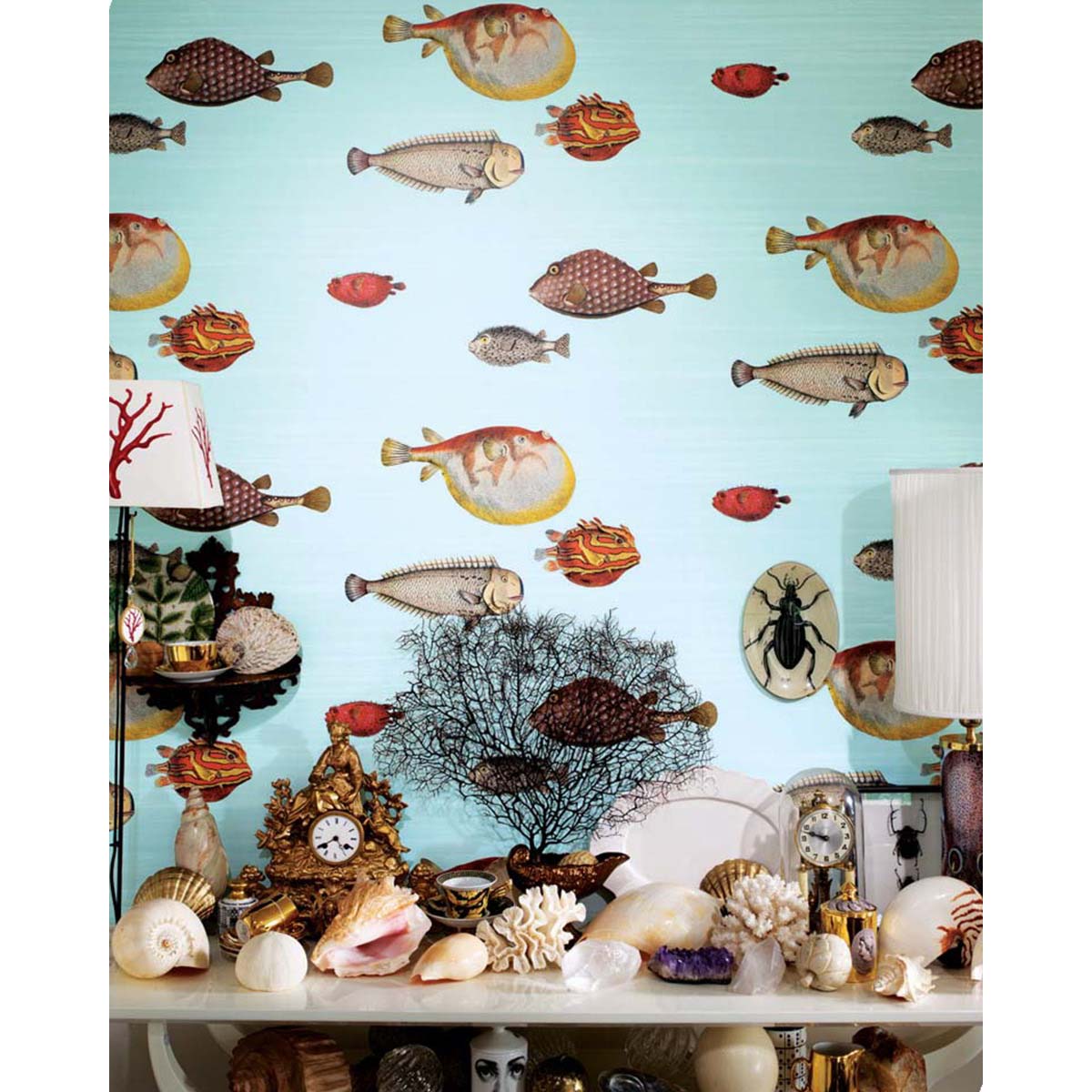 Acquario - Print Room Blue - Cole & Son Wallpaper