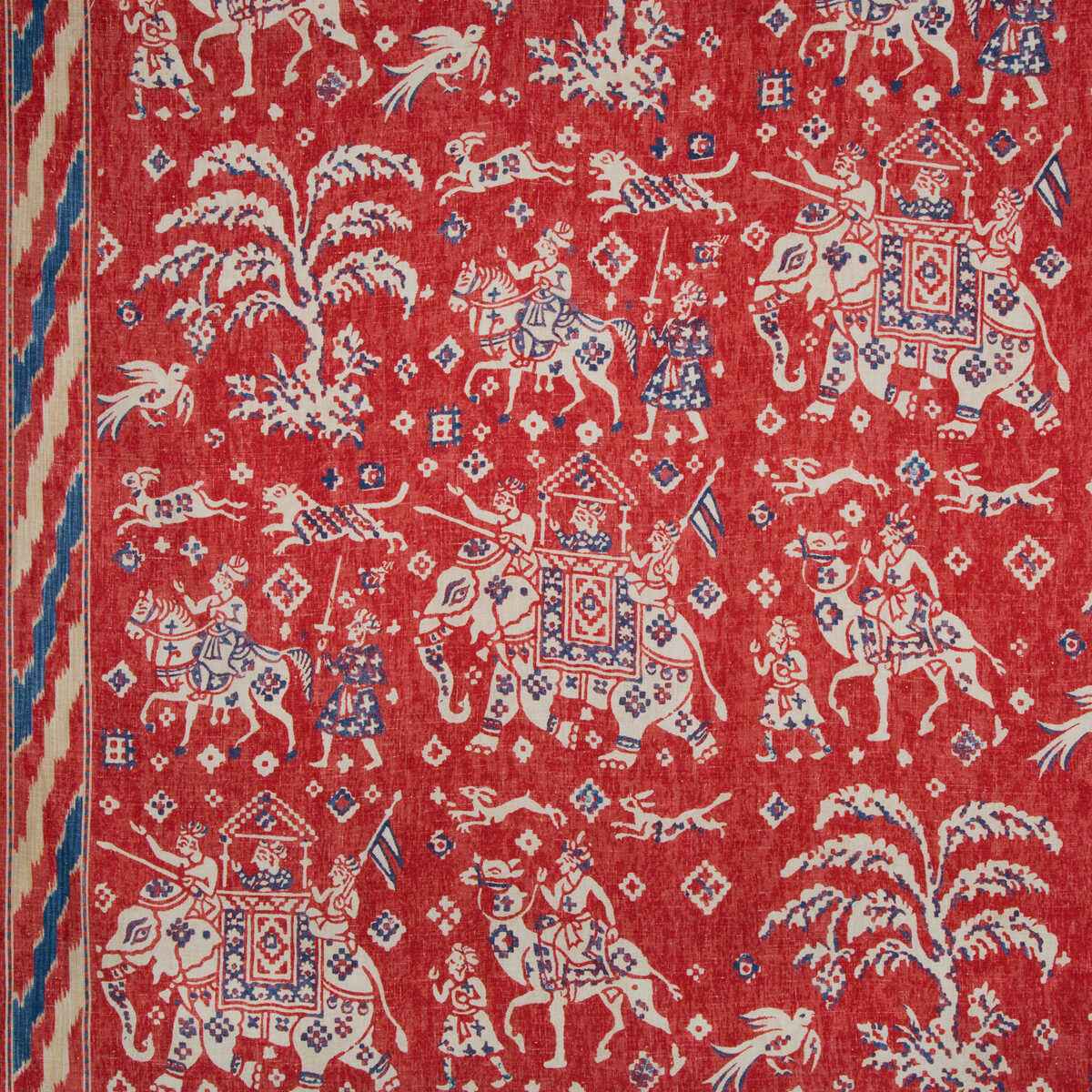 80151751950 Aralam Print Flame Cadet Brunschwig Fils Fabric