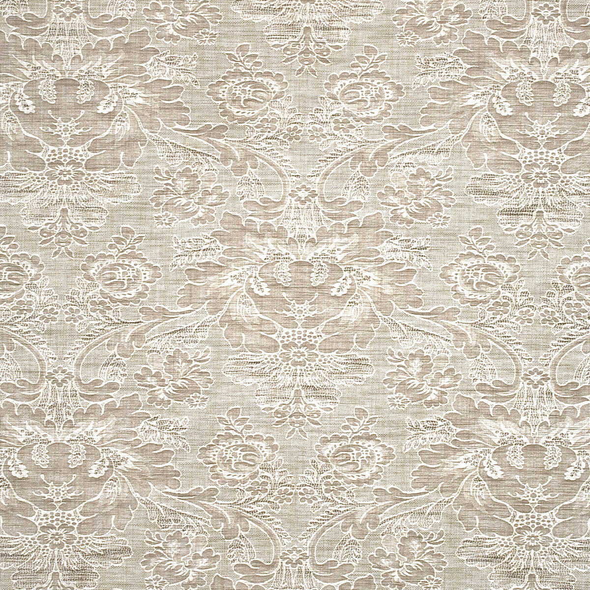 Hartbury Damask - Ivory - G P & J BAKER Fabric