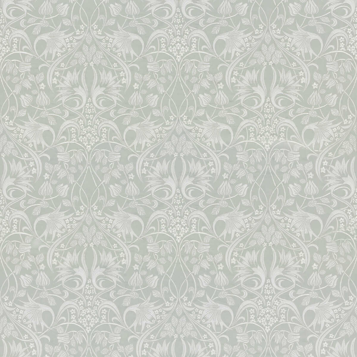 Fritillerie Embroidery - Aqua - G P & J BAKER Fabric