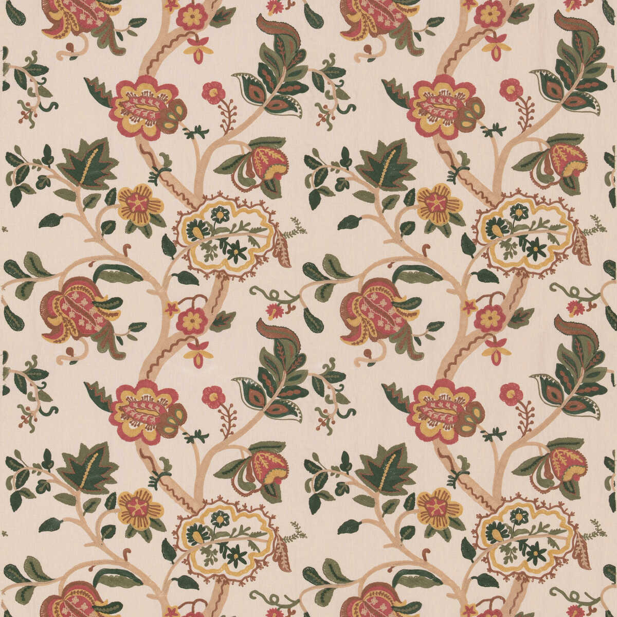 Chewton - Rose/Green - G P & J BAKER Fabric