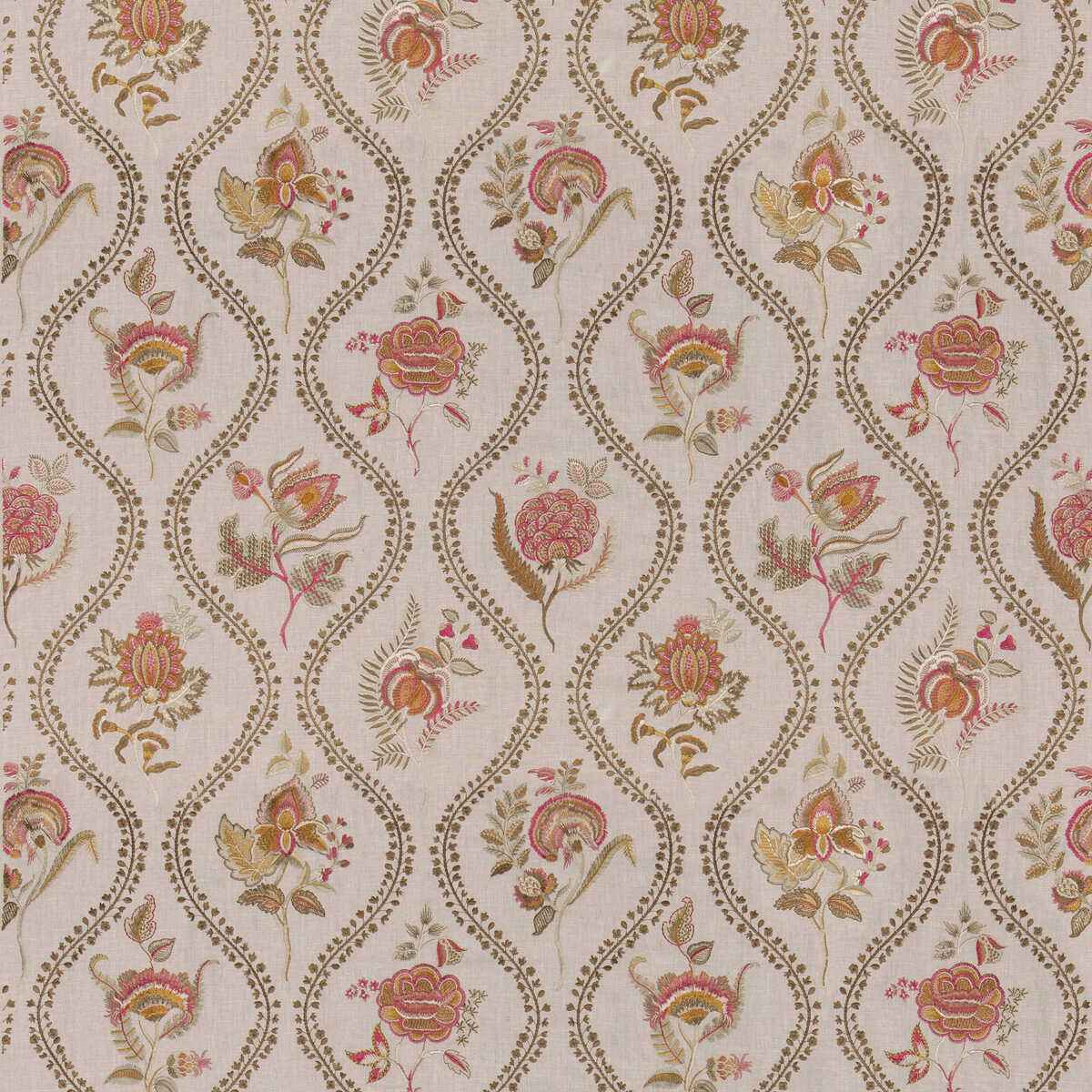Bf1102530 Burford Embroidery Red Bronze G P J Baker Fabric