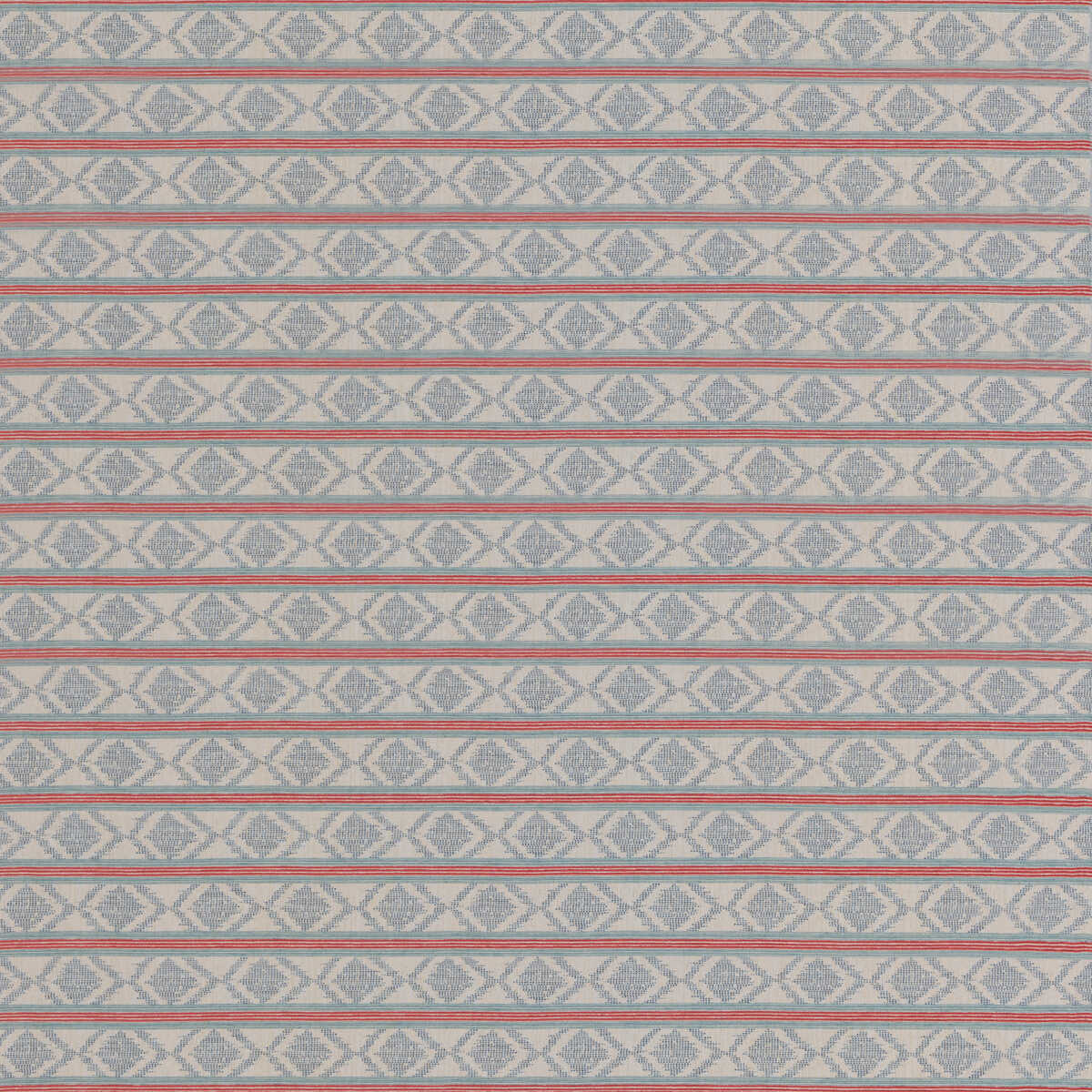 Burford Stripe - Red/Blue - G P & J BAKER Fabric