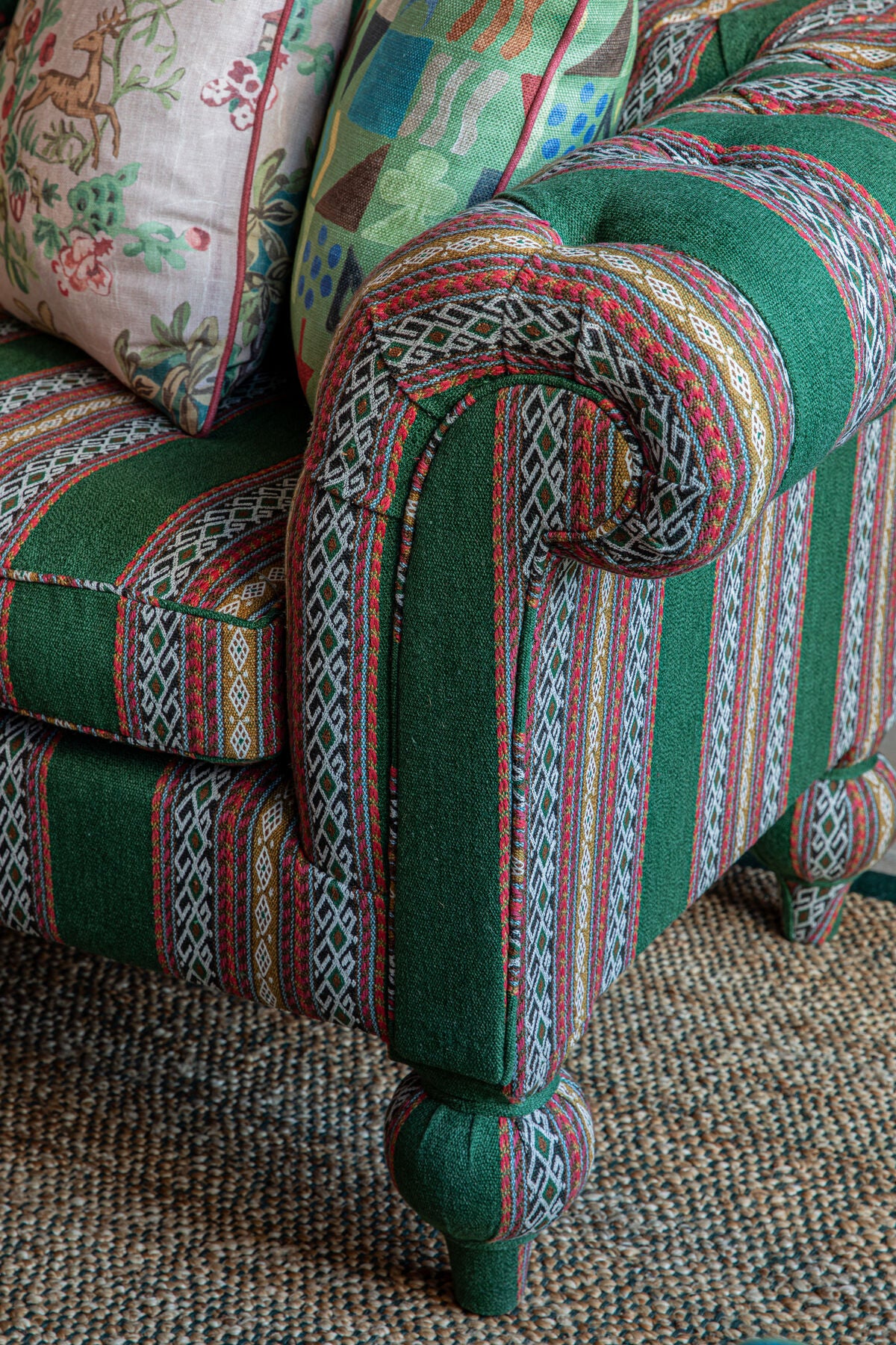 Worlds Apart - Green/Coral - G P & J Baker Fabric