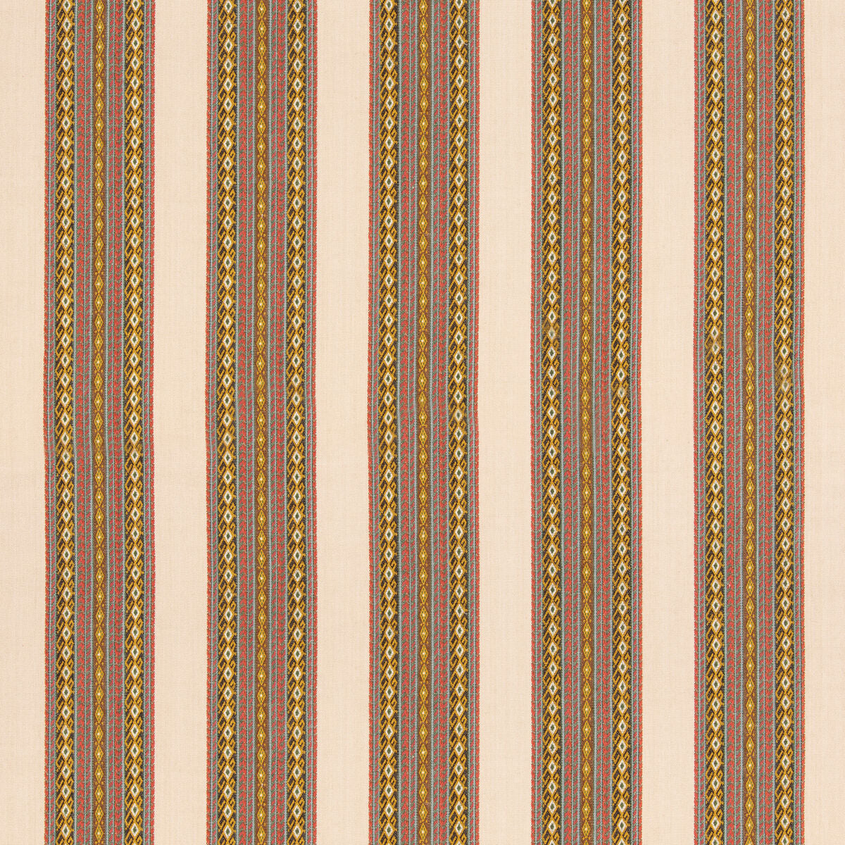 Worlds Apart - Aqua/Ochre - G P & J Baker Fabric
