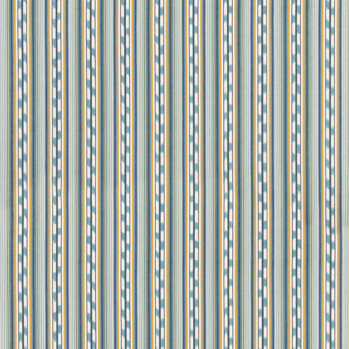 Bf1108110 Halki Stripe Teal Ochre G P J Baker Fabric - G P & J BAKER Fabric