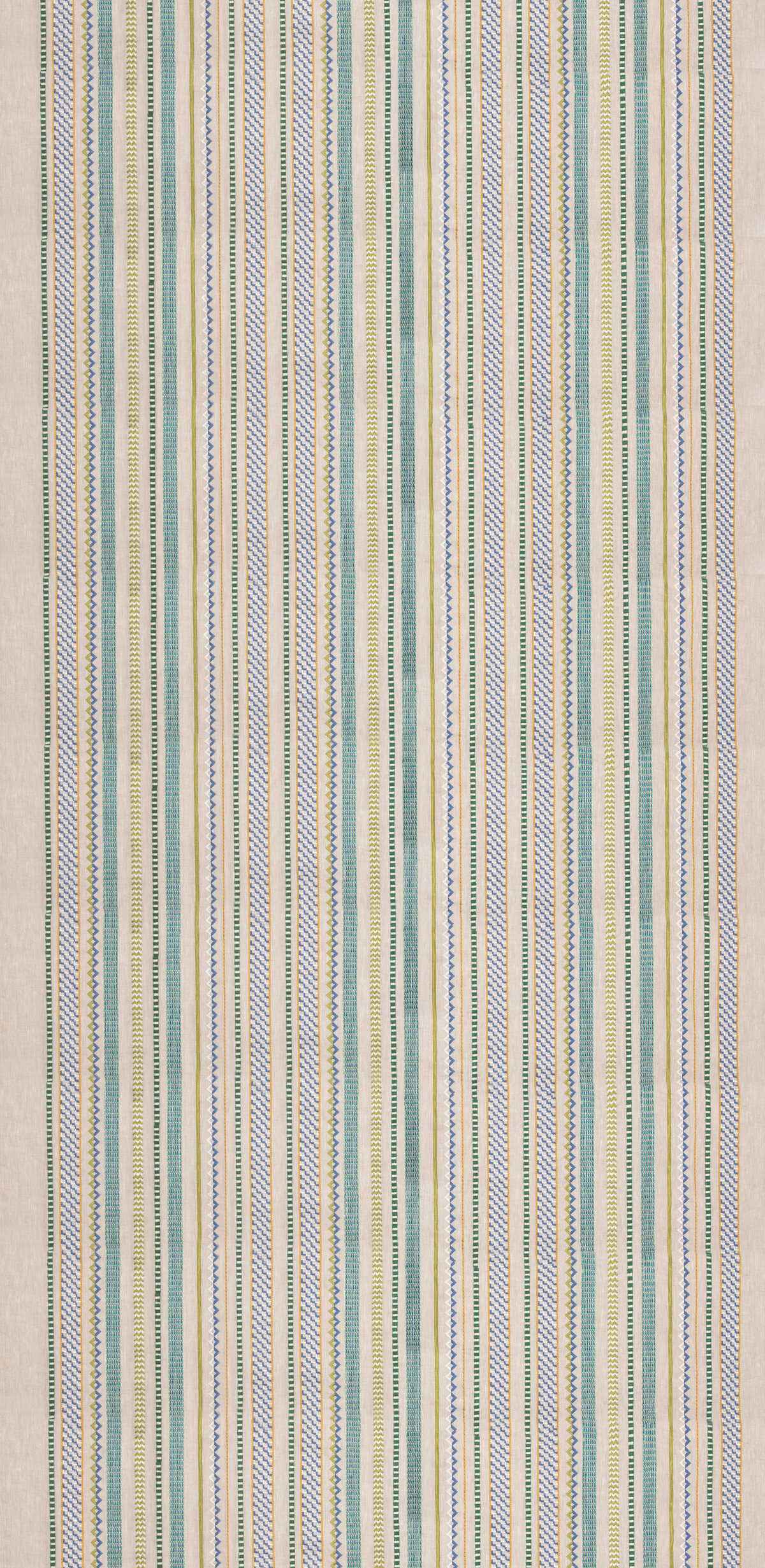Bf1109750 Tudor Stripe Green Blue G P J Baker Fabric - G P & J BAKER Fabric